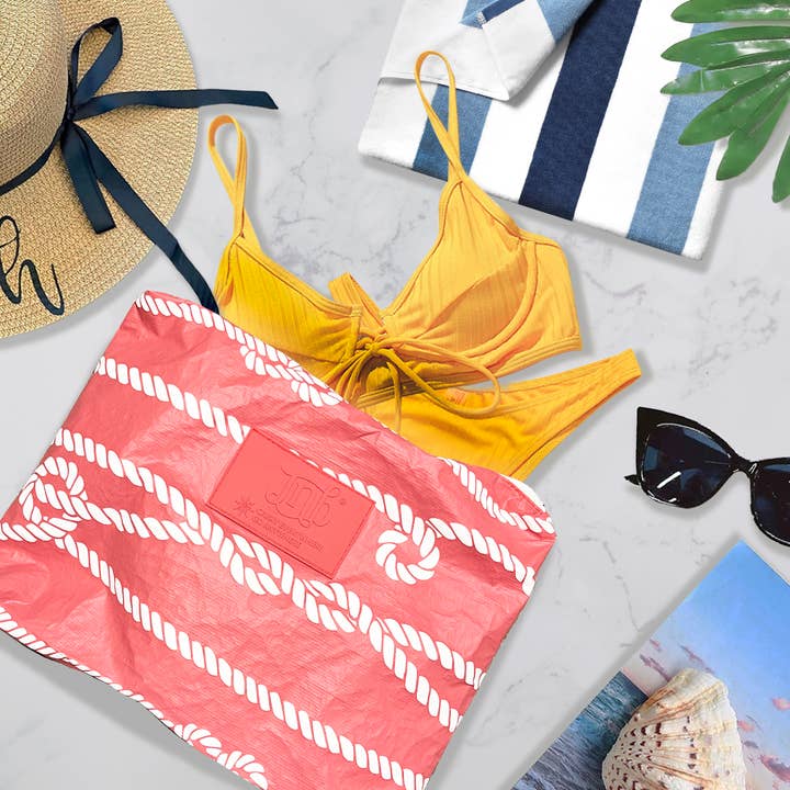 JNBFASHION.COM - Wholesale Pouch - Women's - 100% Coated Tyvek Material Rope Design Beach Pouch6