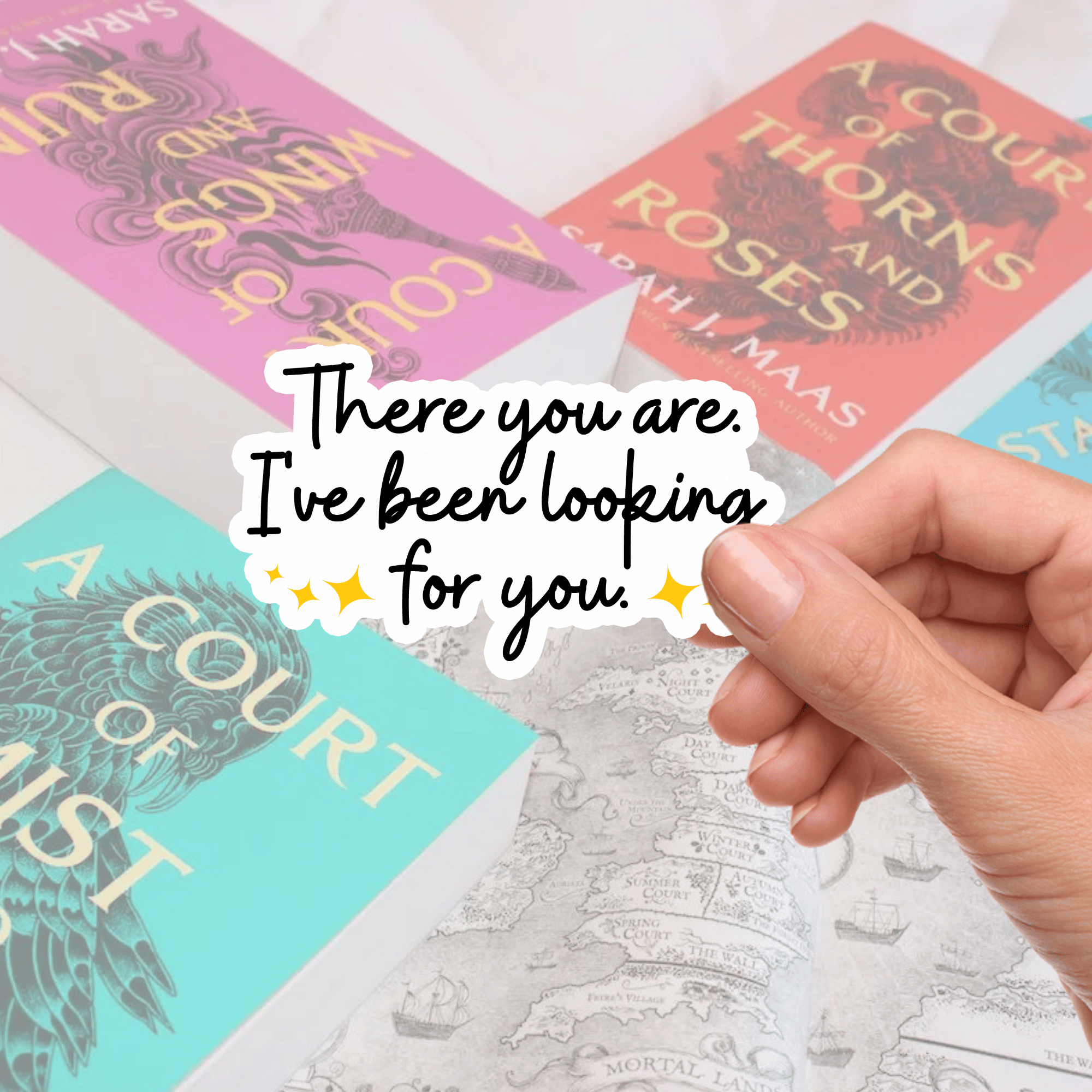 Bookish Queen - Vente Autocollant - Autocollants ACOTAR Citation de Rhysand - Te voilà (Officiellement licencié)4