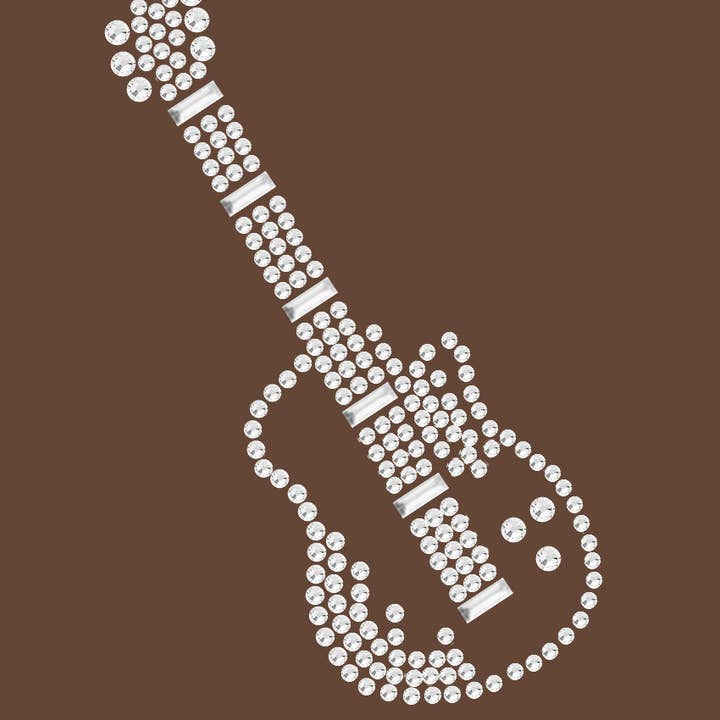 Guitar Rhinestone Women's T-shirt for wholesale by Dog in the Closet