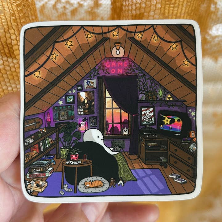 Game Room Sticker for wholesale by Little Spooky Studio