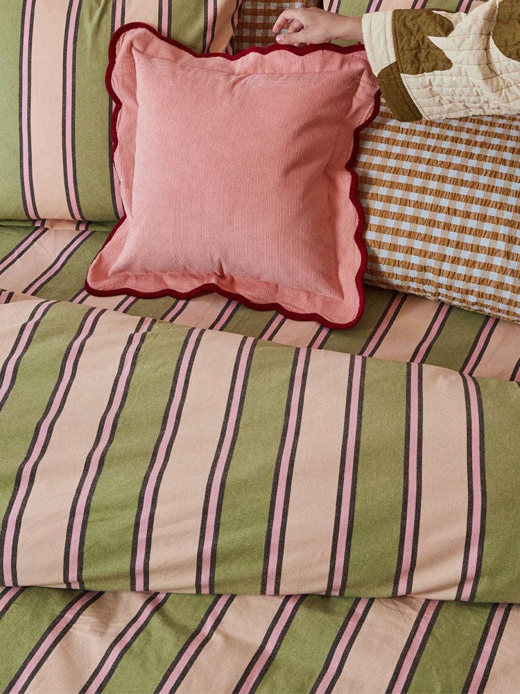 Mosey Me - Wholesale Throw/Decorative Pillow - Corduroy Scalloped Cushion - Peach1