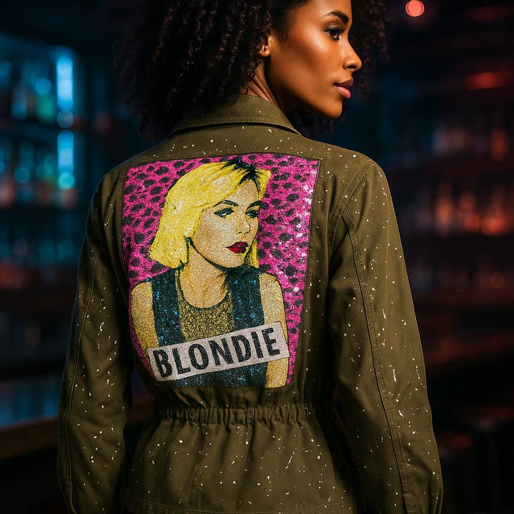 apiedinudinelparco - Wholesale Jacket - Women's - UPCYCLED MILITARY SHORT JACKET WITH SEQUIN PRINT 3