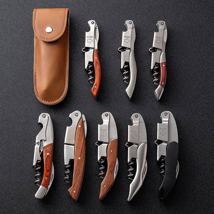Sostraw & SmartThings - Wholesale Bottle/Wine Opener - Luxury Corkscrew in PU leather case - 6 models8