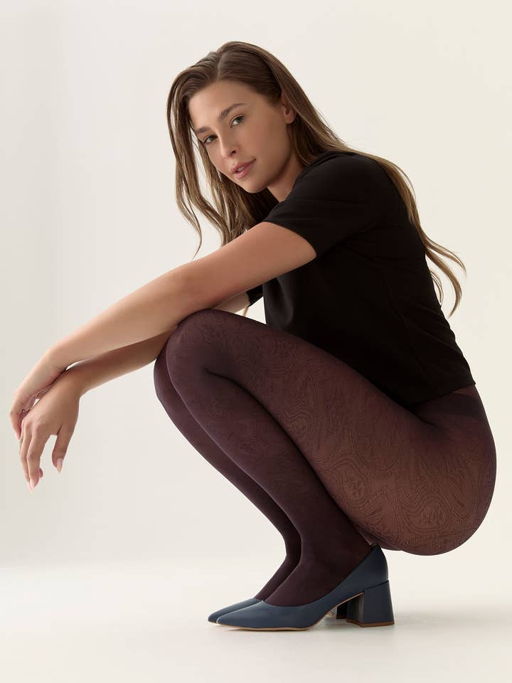 Collant Modellanti con Motivo Paisley in Fico per la vendita all'ingrosso da parte di Rachel