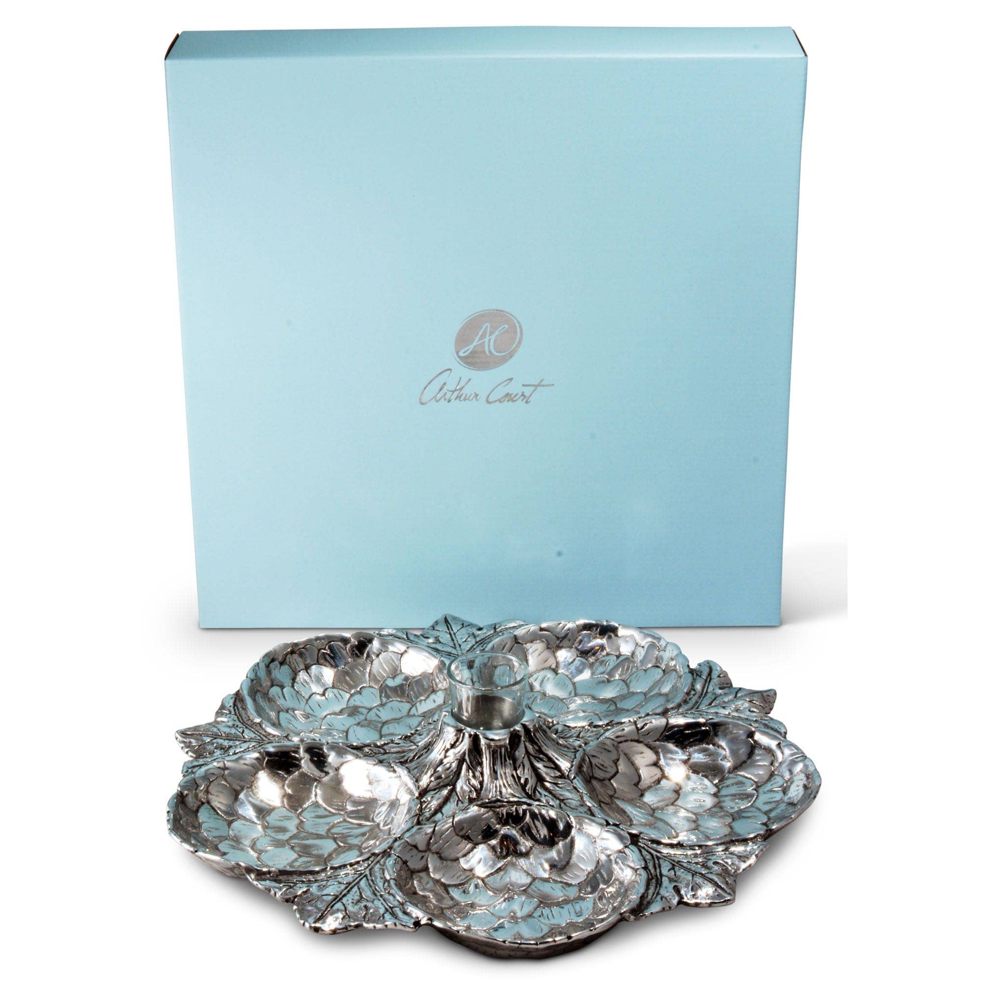 Arthur Court – wholesale Serving tray – Artichoke 5 Section Snack Tray2