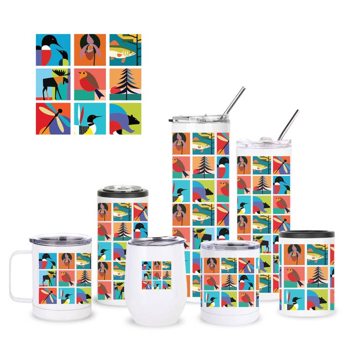 TAALLA Wildlife Collage Insulated Drinkware for wholesale by Creative Compass