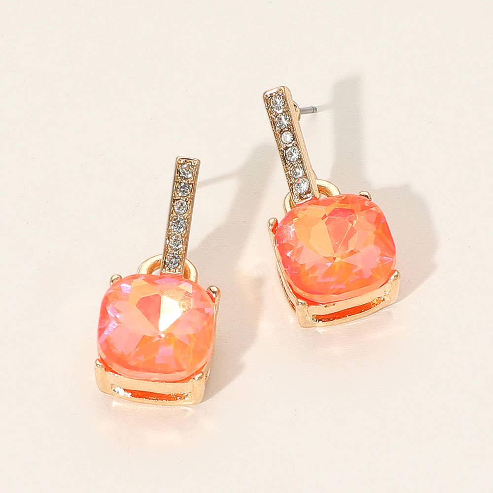 Sensibling Corp. - Wholesale Dangle Earrings - Cushion Square Stone Dangle Evening Earrings3