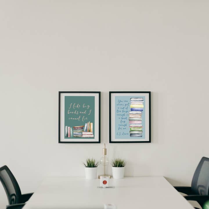 And Hope Designs - Cards, Stickers & Stationery - Wholesale Art Print - Bookish print, CS Lewis quote, book decor, blue wall art3