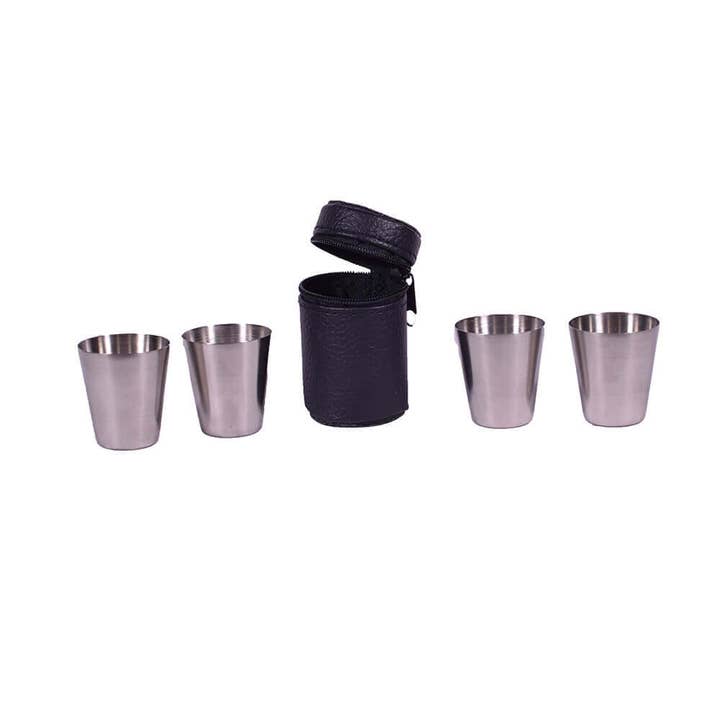 giftland - Wholesale Coffee Mug - Stainless Steel Cups Set/4 - Minimalist Design1