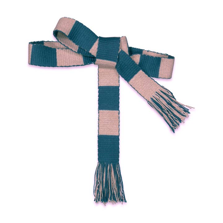 Cintura in tessuto Faja in Indigo/Rosa antico Cabana Stripe per la vendita all'ingrosso da parte di kate austin designs