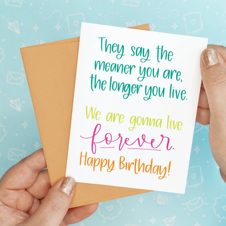 Longer You Live Birthday Funny Recycled Greeting Card for wholesale by Colette Paperie