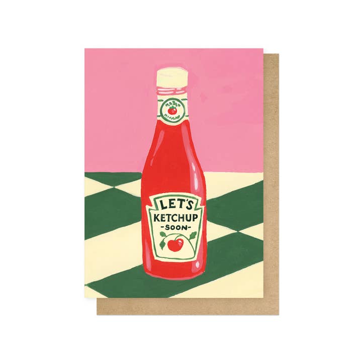 Let's Ketchup Soon Greetings Card for wholesale by East End Prints - Greetings Cards & Postcards