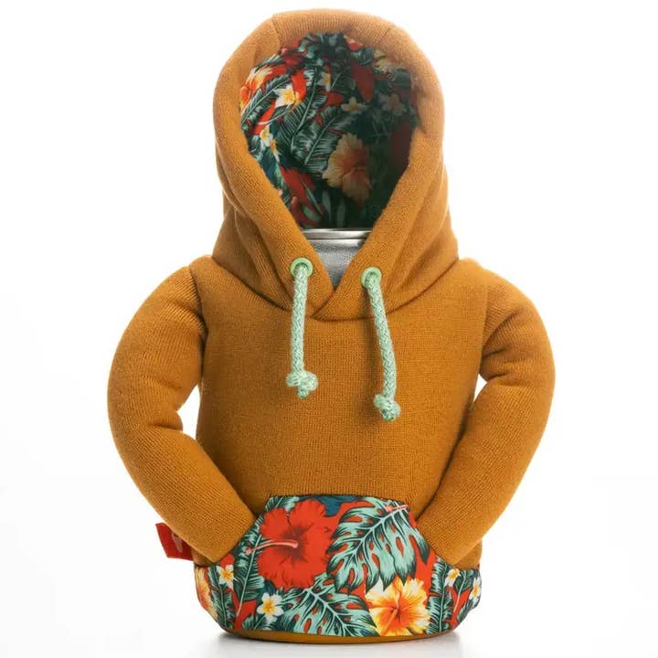 Puffin Drinkwear - Wholesale Drink Huggers & Koozies - The Hoodie - Insulated Can Cooler -Honey Brown & Island Time