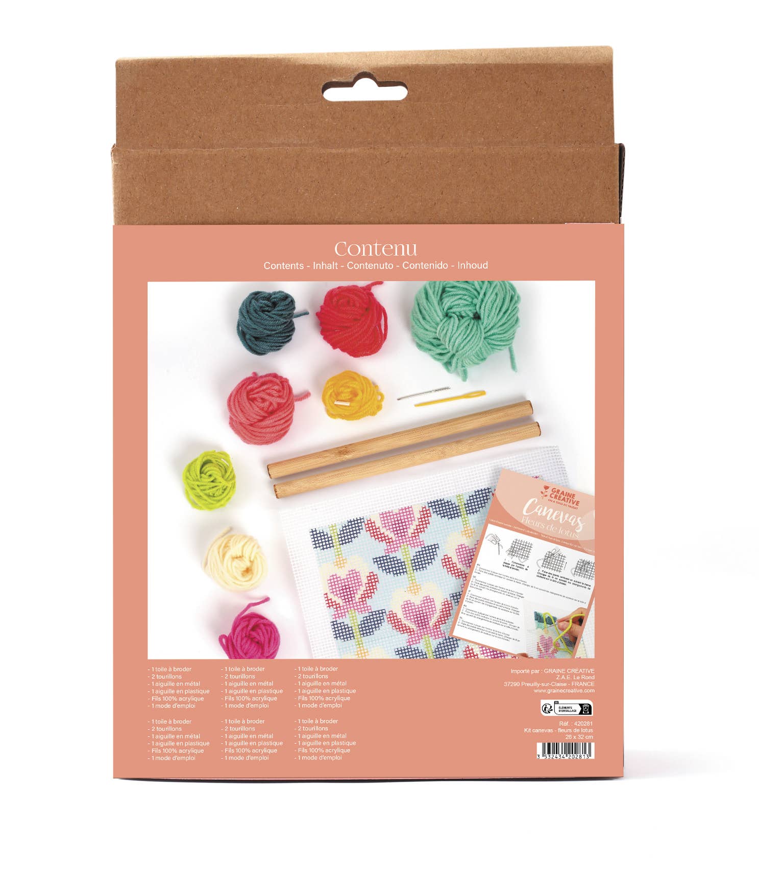 Graine Créative - Wholesale DIY Craft Kit - LOTUS FLOWER CANVAS KIT3
