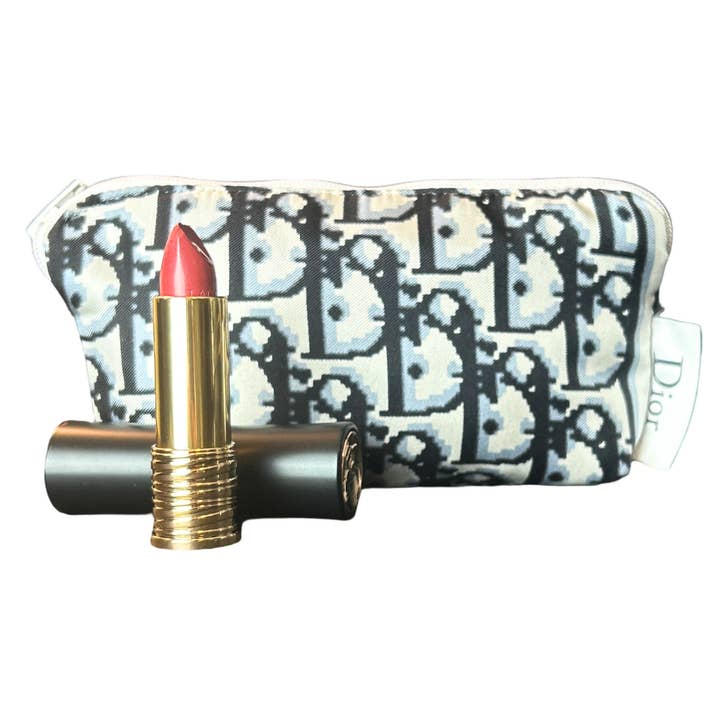 Dior Trotter Noir Vintage Silk Scarf Beauty Bag for wholesale by Vintage Luxe Up