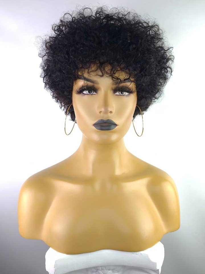 Tapered Afro Curly Remy Wig, 6" for wholesale by Celebrity Hair for Less