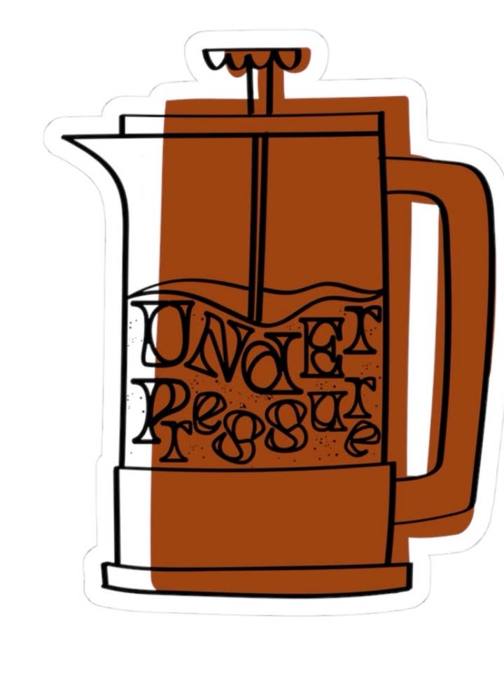 Under Pressure Coffee Lover Sticker Queen David Bowie for wholesale by Heyday Press