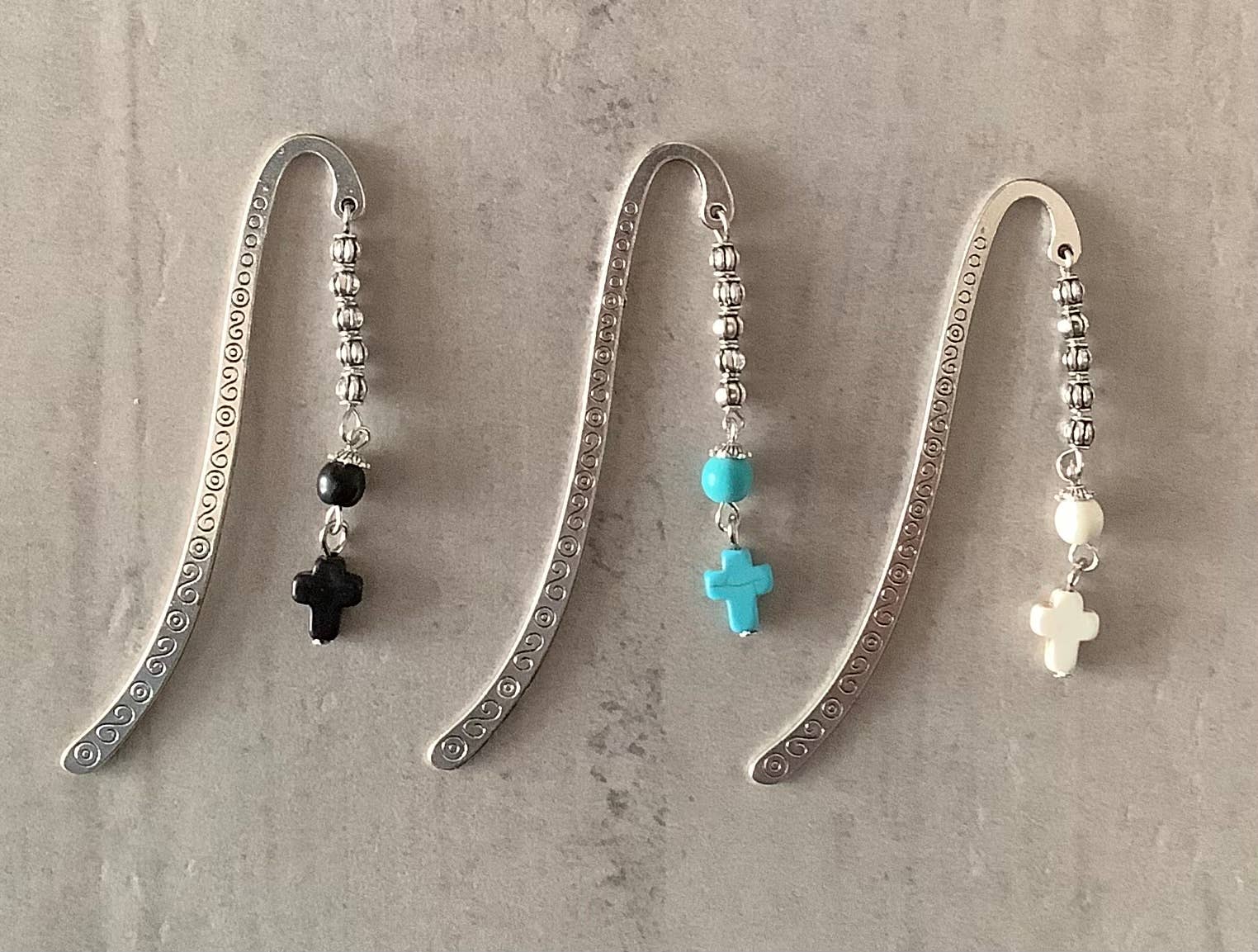 Faithstrings – wholesale Bookmark – Miniature Bookmark Cross Christian Gift Silver effect stars 1