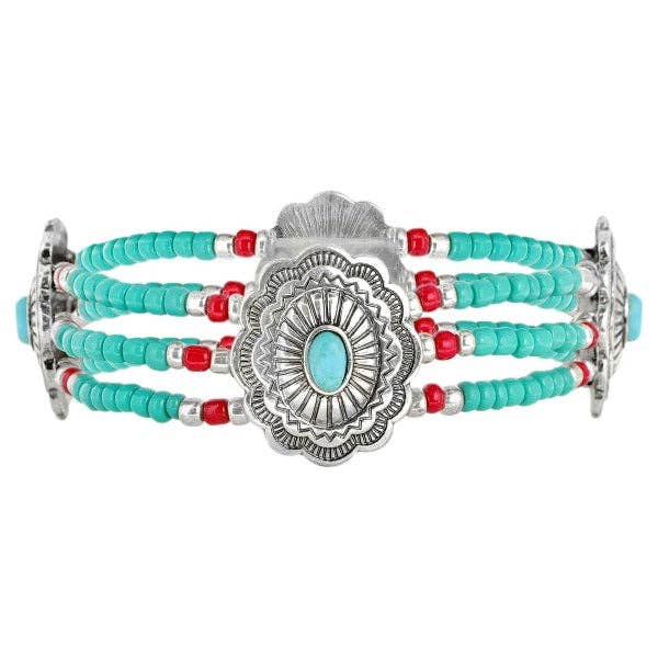 Teal Echo Beaded Bracelet for wholesale by Eeyou Istchee Clothing Co.