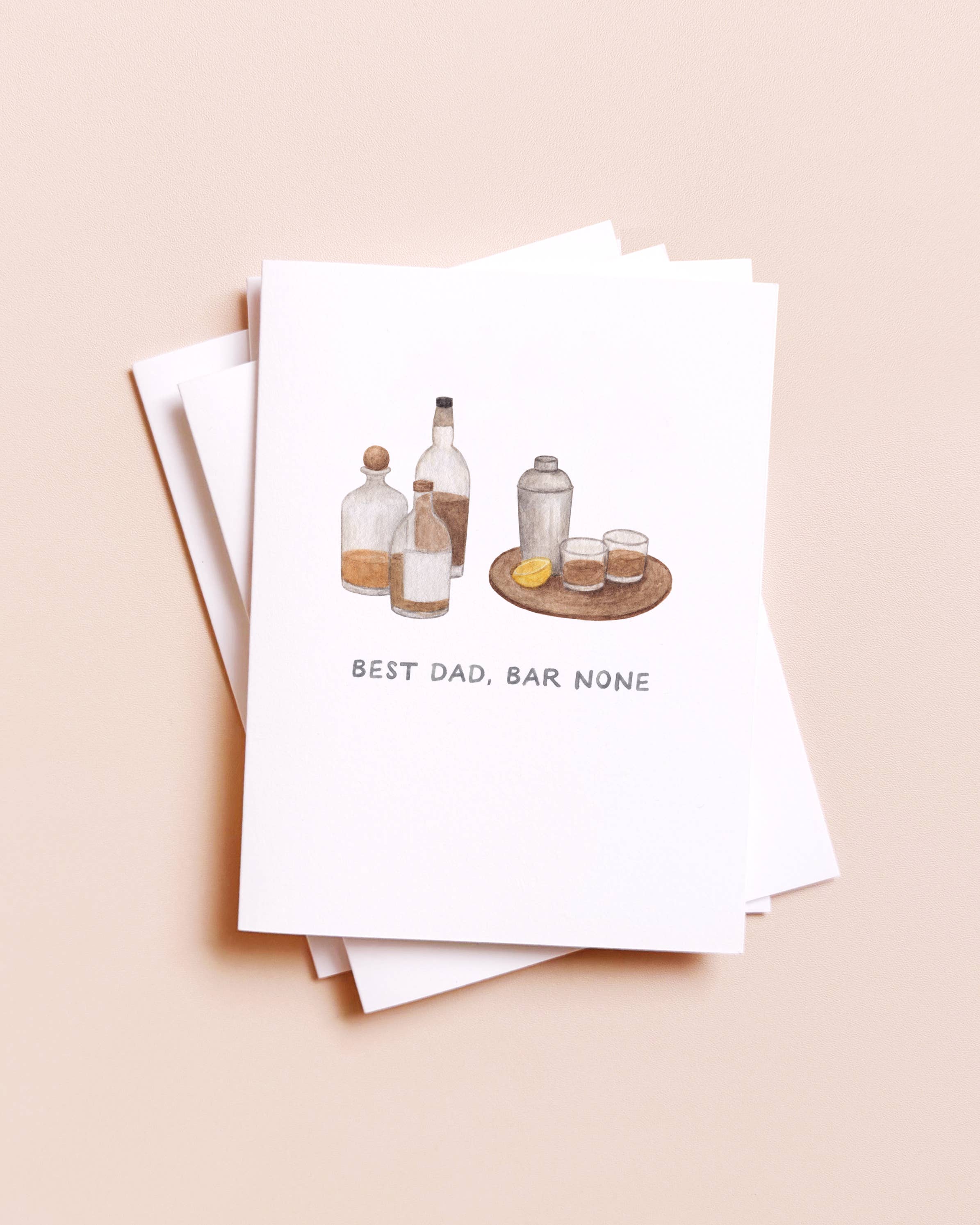 Amy Zhang - Wholesale Father's Day Card - Best Dad Bar None — Drinks Inspired Father's Day Card