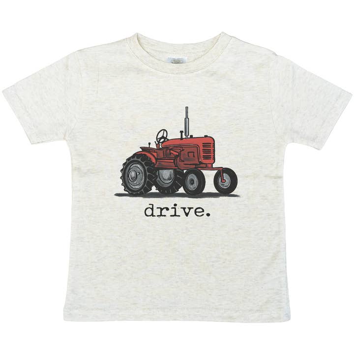 "Drive" Red Tractor Farm Boys Summer Western Apparel Kids for wholesale by Barefoot Baby
