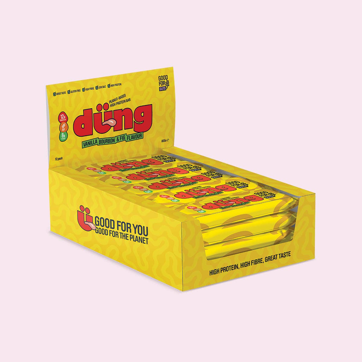 Düng – wholesale Snack bar – Vanilla Bourbon & Fig Premium Protein Bar (12 Pack)