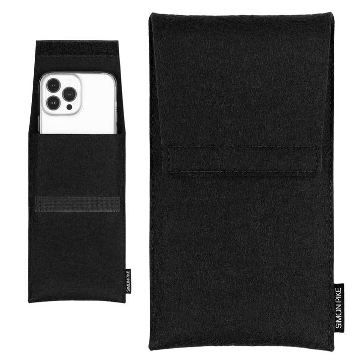„Sidney” zwart wolvilt telefoonhoesje voor wholesale door Simon Pike