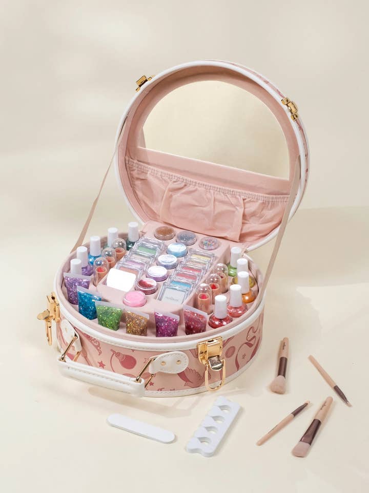 Set de Maquillaje Premium y Estuche de Cuero Vegano - 50 piezas para venta al por mayor de Coco Village