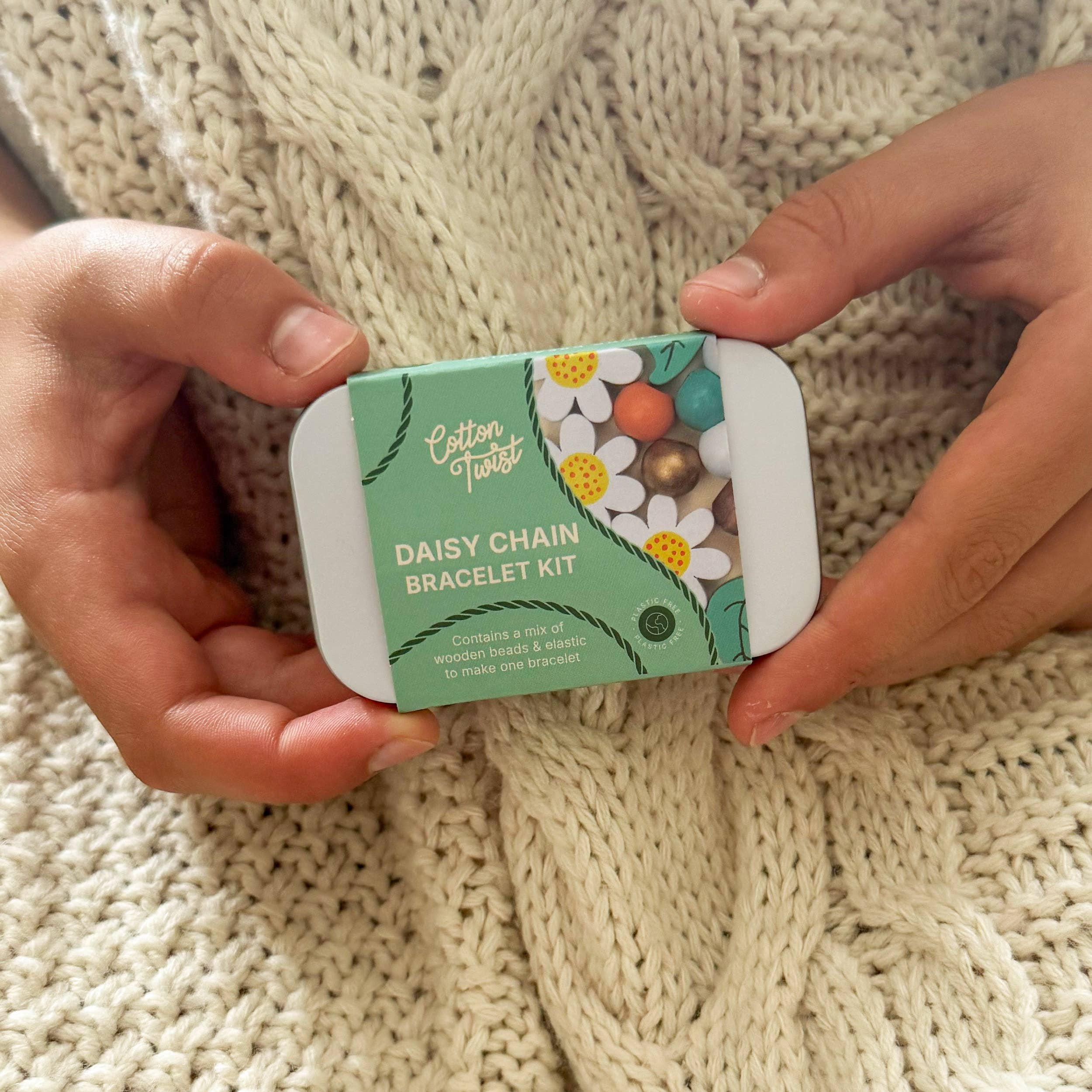 Cotton Twist (USA DUTIES PAID) – Großhandel Schmuck zum Selbermachen – Kinder – Geschenkset mit Gänseblümchen-Armband2