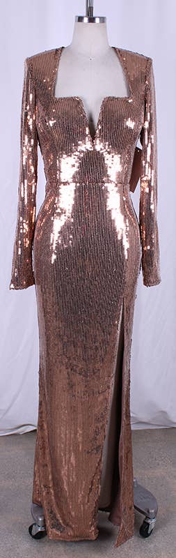 WFFS - Wholesale Dress - Women's - Radiant Stretch Sequin Maxi Formal Dress1