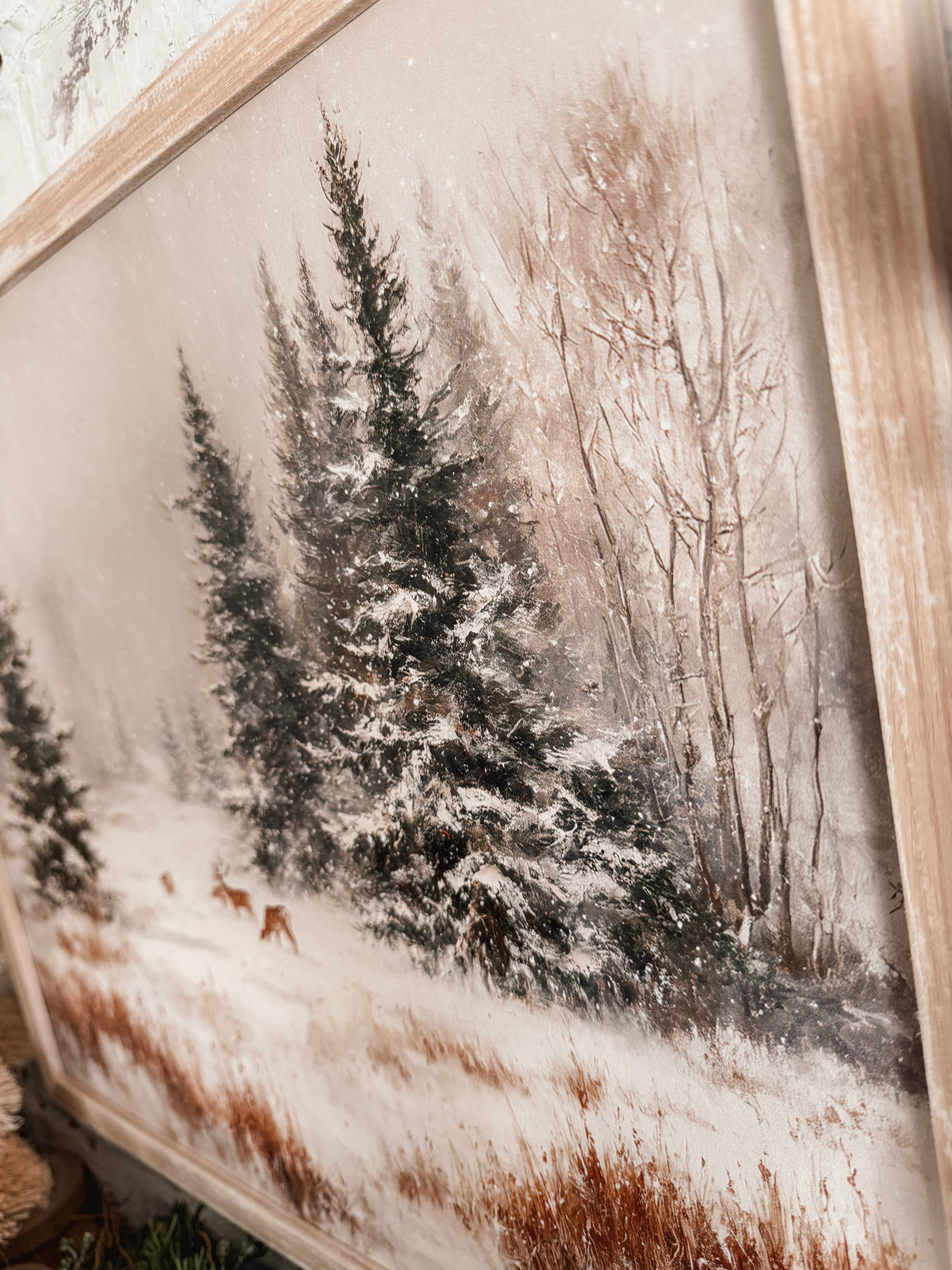 WillowBee Signs & Designs - Wholesale Sign - Snowy Forest with Deer Wood Sign5