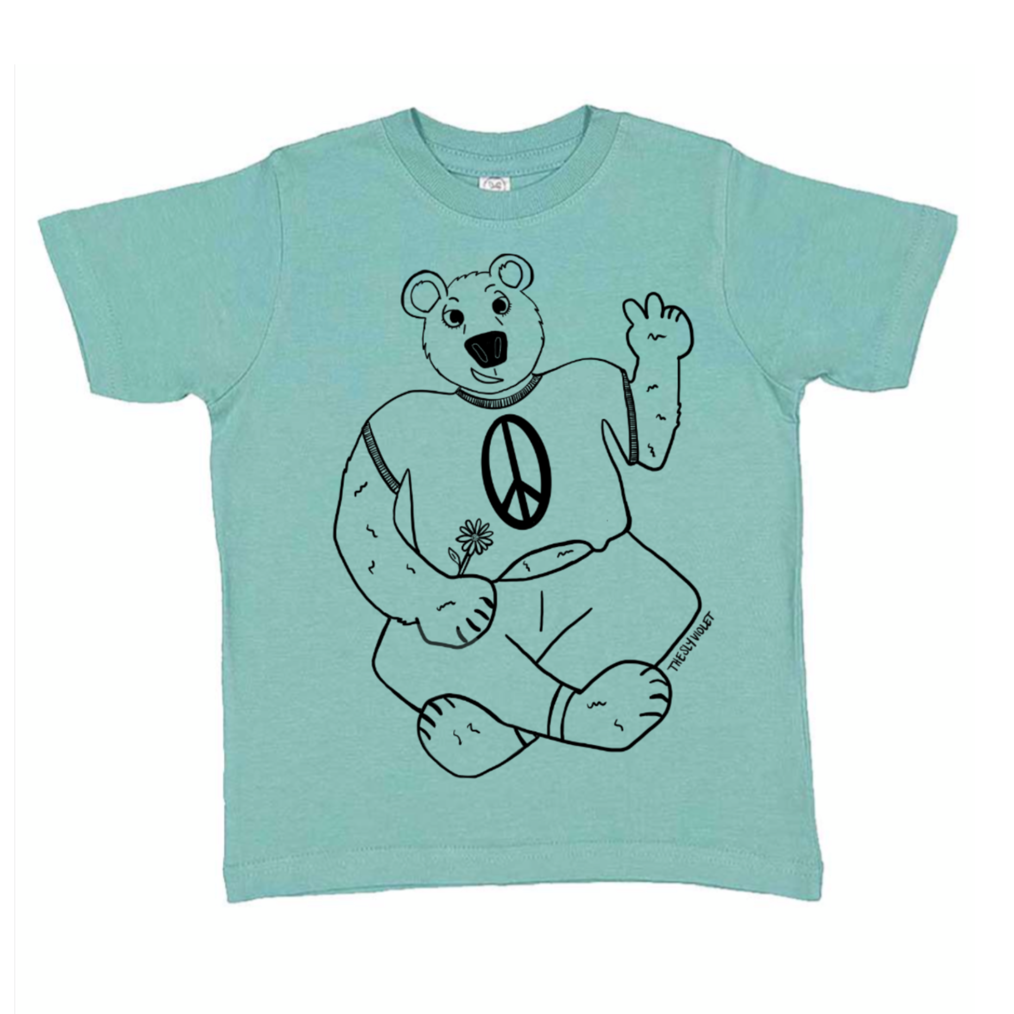 The Sly Violet - Vente T-shirt sérigraphié – enfant - T-shirt Hipster Woodland - Épicéa l'ours4