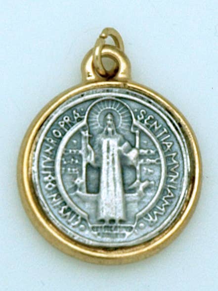 IA5291- Italian St. Benedict Silver-Gold St. Benedict Medal for wholesale by Contreras Designs