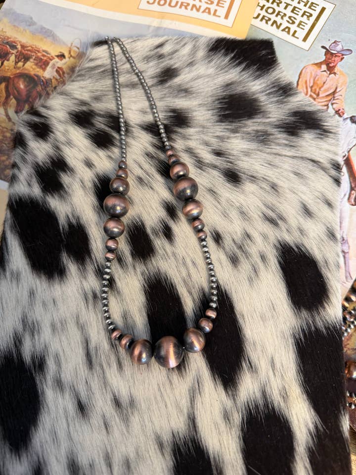 #116 4mm Sterling Silver & Graduated Copper pearls for wholesale by Z Bars Jewelry