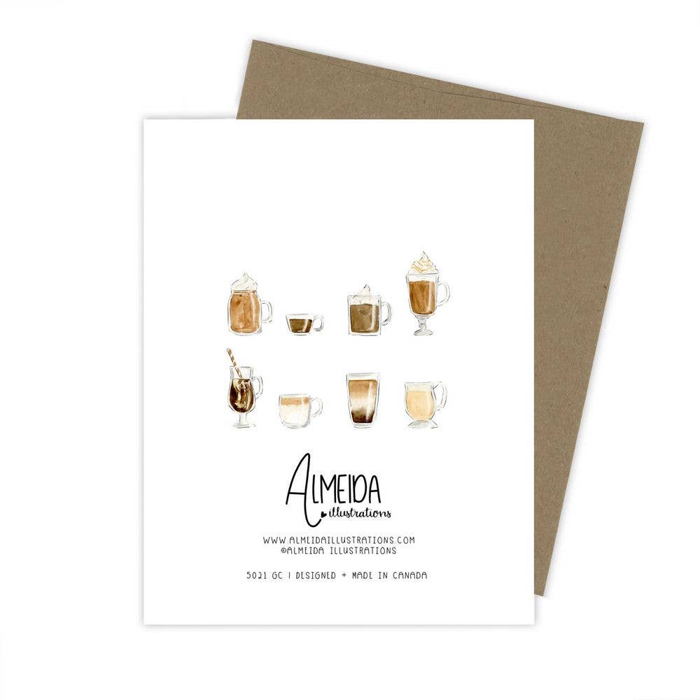 Almeida Illustrations - Wholesale Love Card - You're my Favorite Coffee Bean Card1