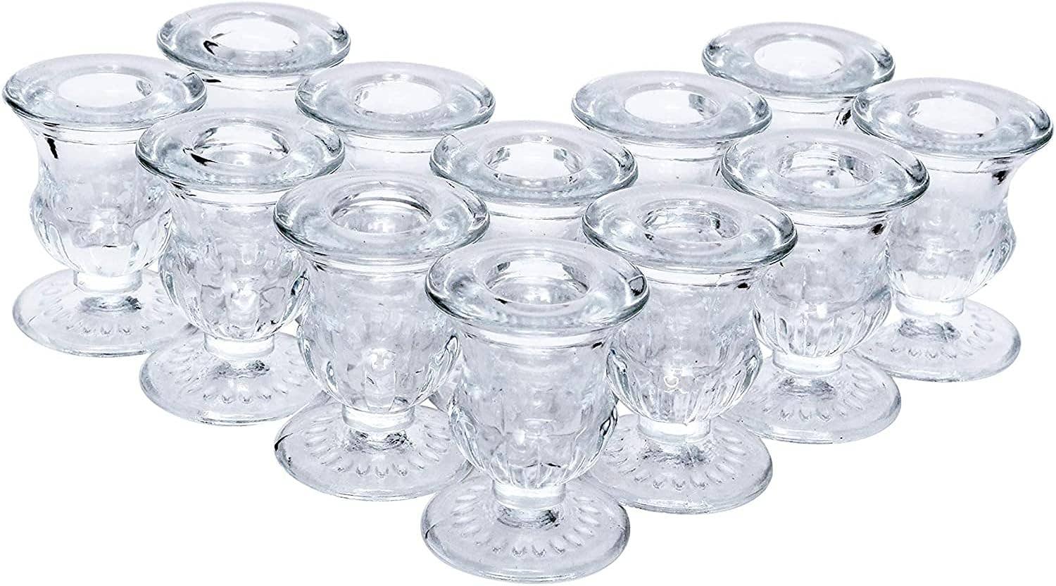Hosley - Wholesale Candle Holder - Hosley® Set-24 Glass Taper Holder 2.5in H