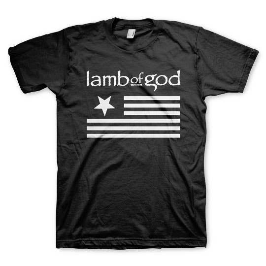 Manic Merch - Wholesale Screen Printed T-Shirt - Unisex - Lamb Of God Flag Graphic Tee0