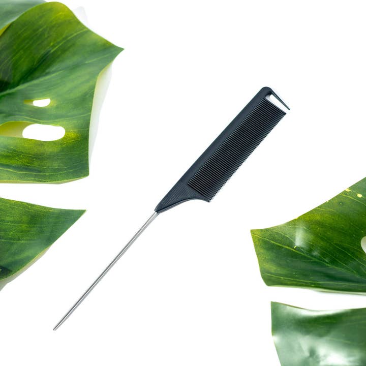 Dosso Beauty - Wholesale Hair Brush/Comb - Carbon Fiber Rat Tail Comb with Metal End