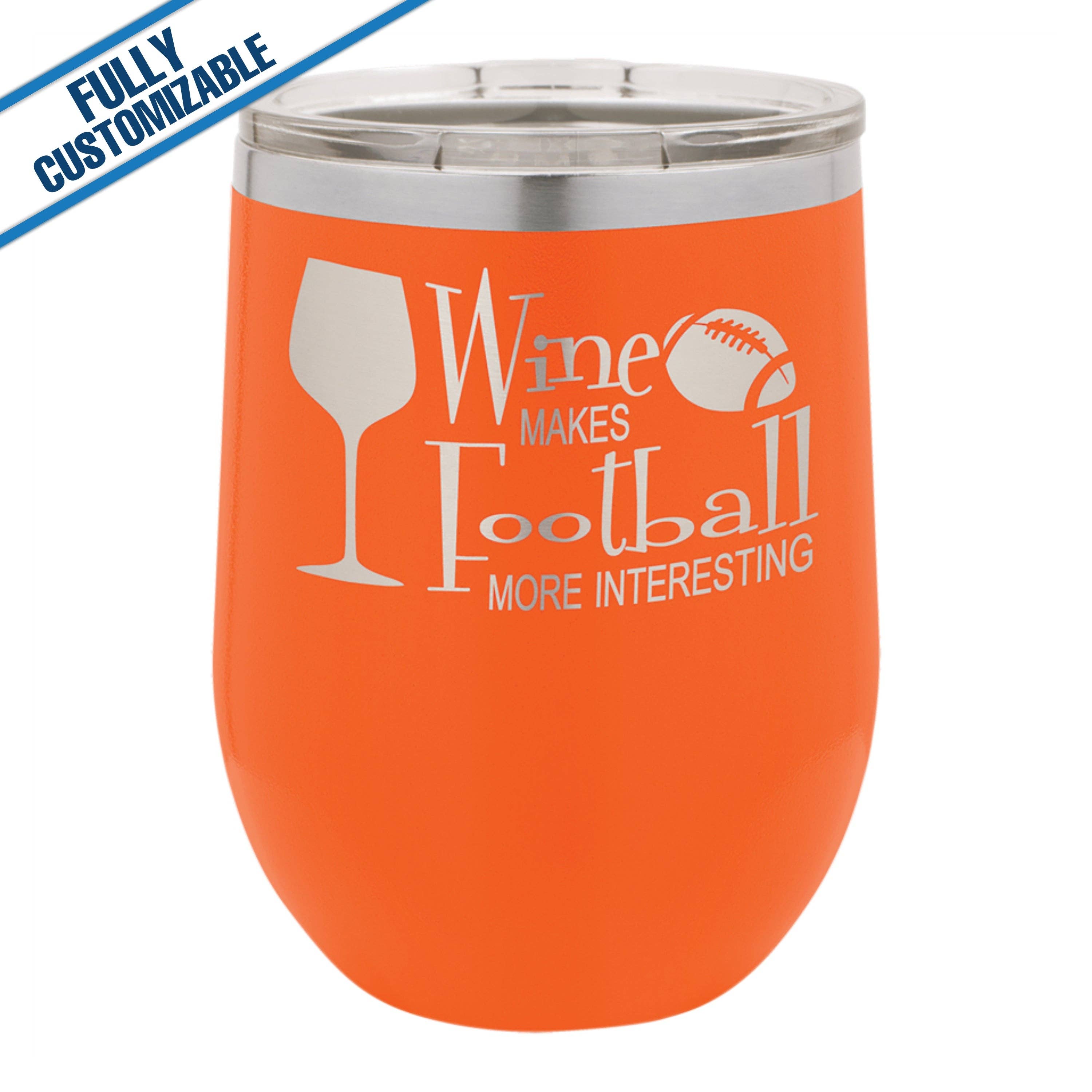 GiftWorksPlus - Vente Gourde/bouteille isotherme - 12 oz. Gobelet à vin gravé sans pied entièrement personnalisable11