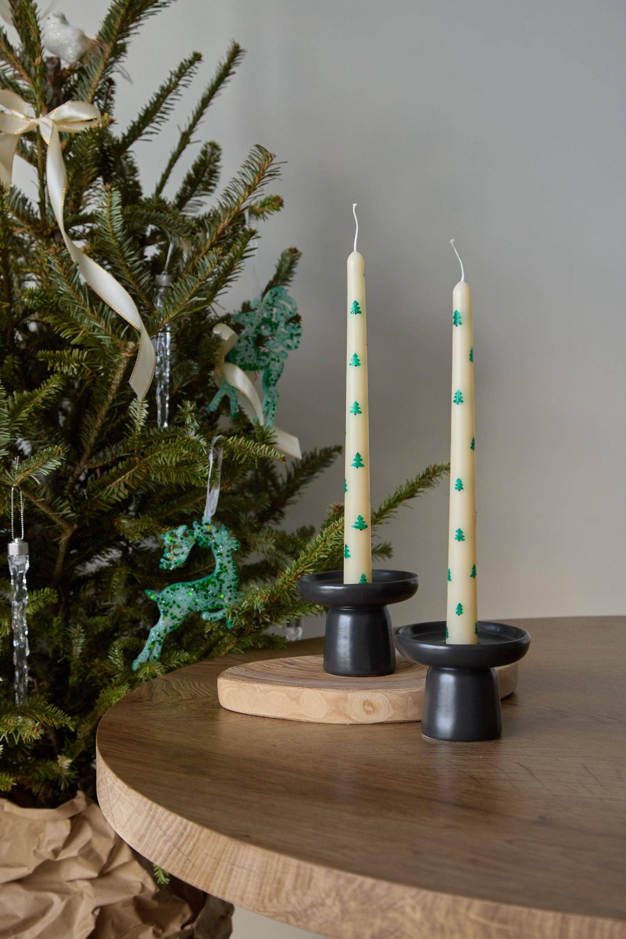 Aroma Therapy Candle - Wholesale Tapered Candle/Candlestick - Hand-Painted Christmas Tree Taper Candles - 1 pice6