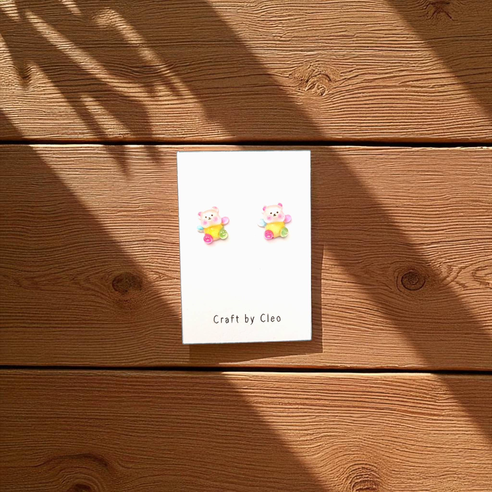 Craft by Cleo - Wholesale Stud/Post Earrings - Tiny Teddy Studs3