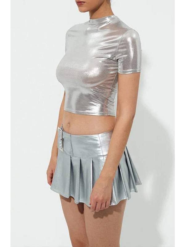 Queen Fashion - Wholesale Blouse - Women's - metallic fitted tee5