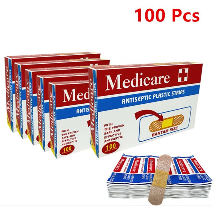 Tsyware - Wholesale Bandaids/Bandages - 100 Pcs Band Aids Adhesive Bandaids 15x70mm Flexible Fabric