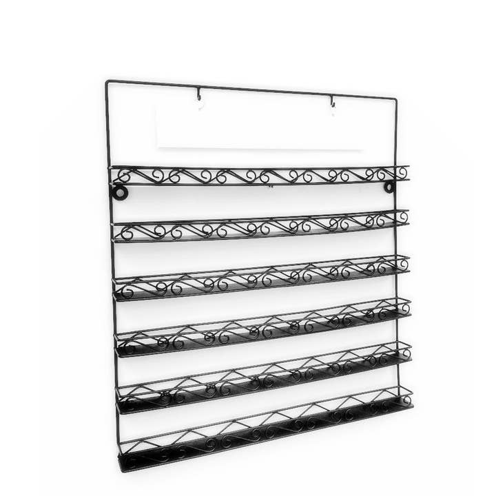FixtureDisplays® 22 X 24 X 2" Black 6 Tiers Nail Polish Rack, 21.6 X 1.57 X 1.2" Shelf, for Cosmetic and Beauty Stores 119353 for wholesale by FIXTUREDISPLAYS
