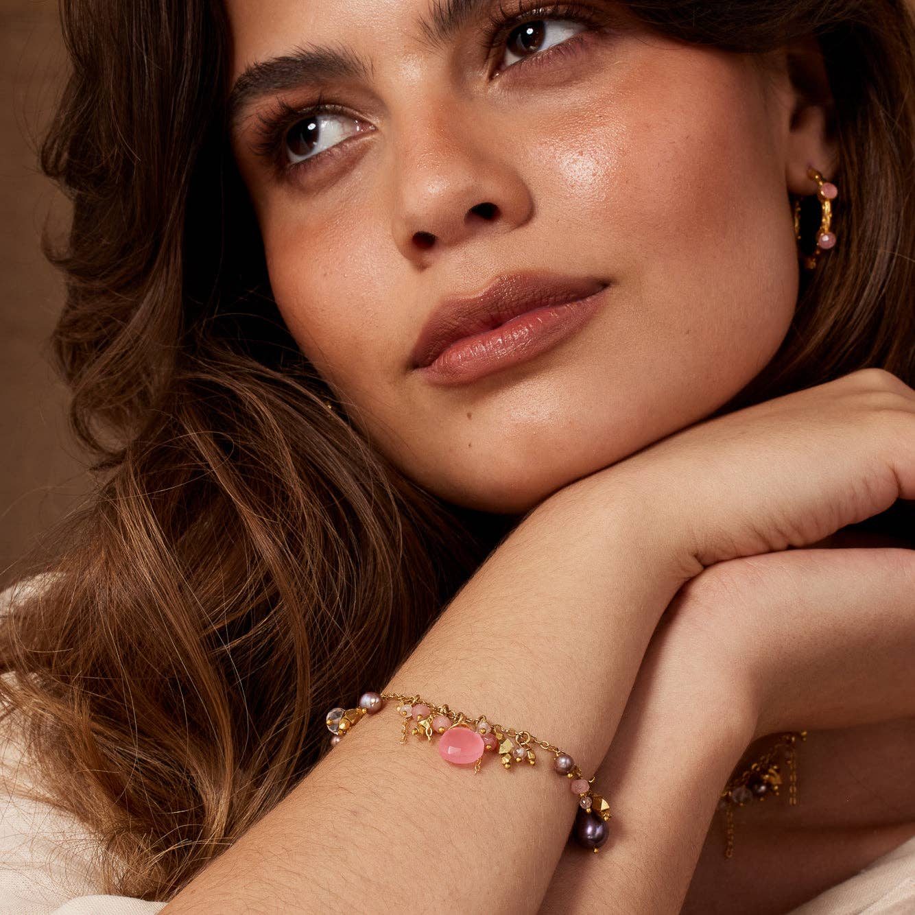 Ashiana London – Großhandel Armband mit Charms/Anhängern – Olive Armband Rosa1