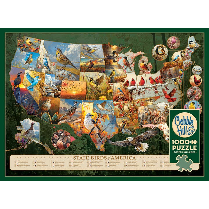 Outset Games and Cobble Hill Puzzles - Wholesale Puzzle - Adult - State Birds of America 1000pc puzzle2