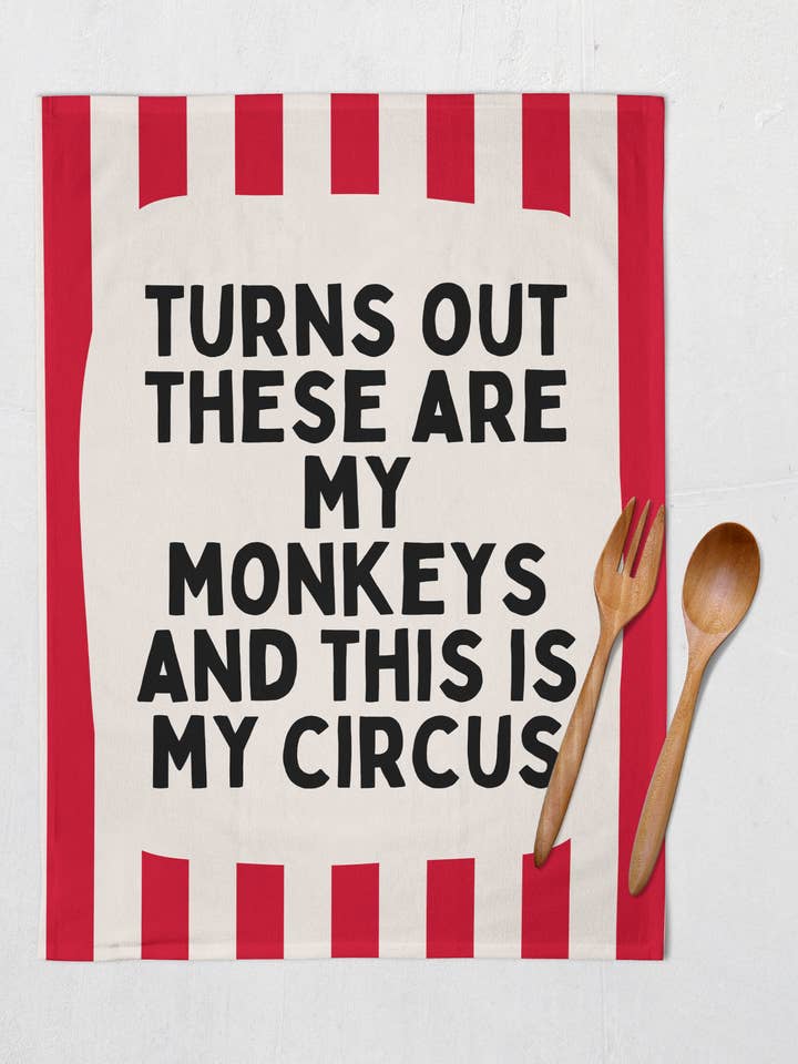 Il s'avère que ce sont mes singes | Torchons pour la vente par Wisdom and Wonder Designs