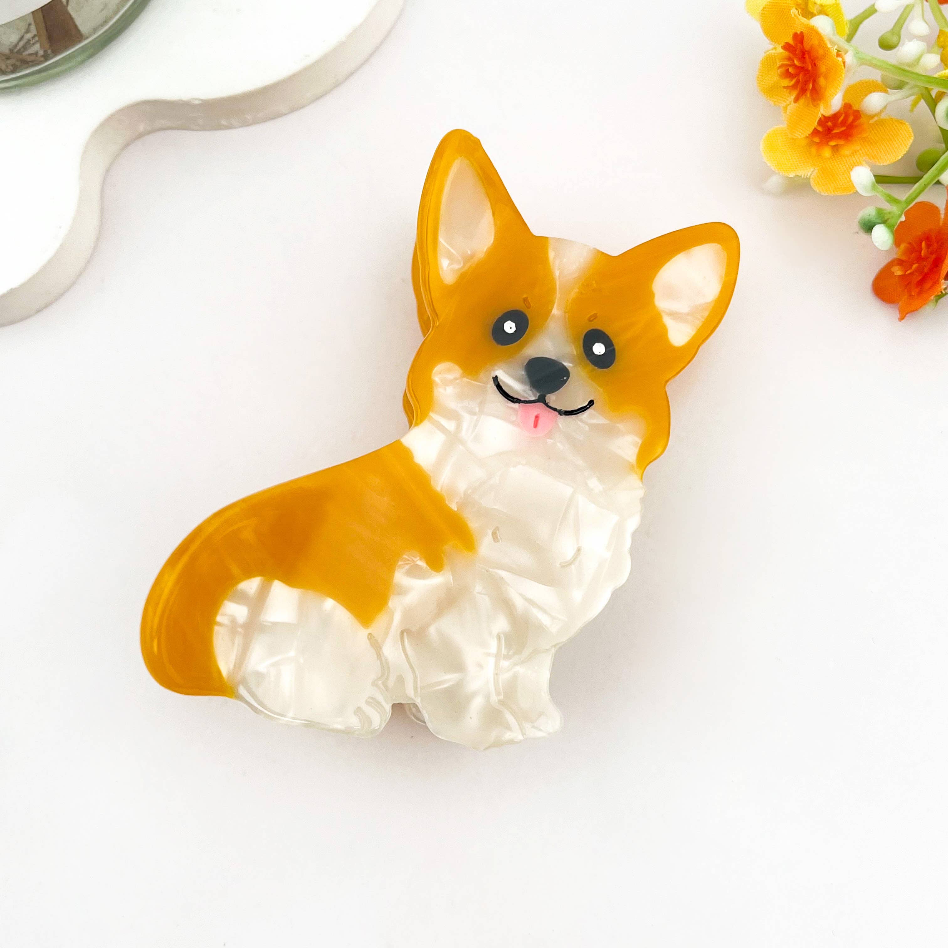 mildstyles - Vente Pince à cheveux – femme - Pince à cheveux en acétate en forme d'animal adorable chien2