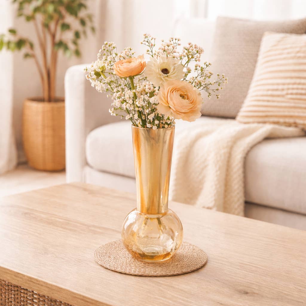 ExpoBazaar - Wholesale Vase - Glass Vase | Whimsy Whirlpool Small Vase | 6.3X9.3"