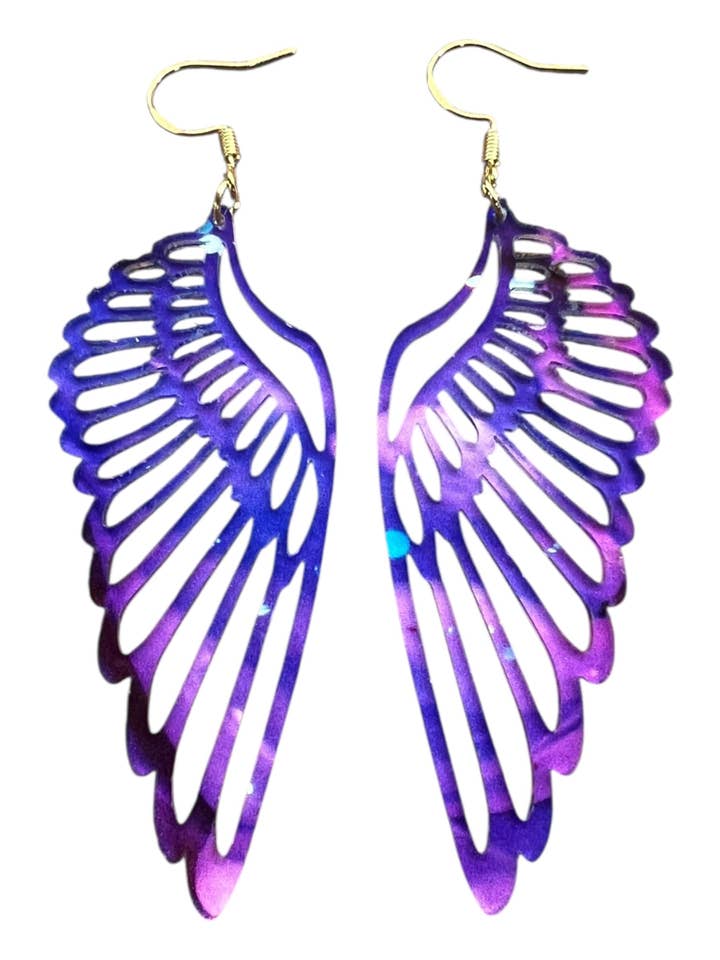 Boucles d'oreilles Ailes d'Ange Galactique pour la vente par Comer Teng Studio